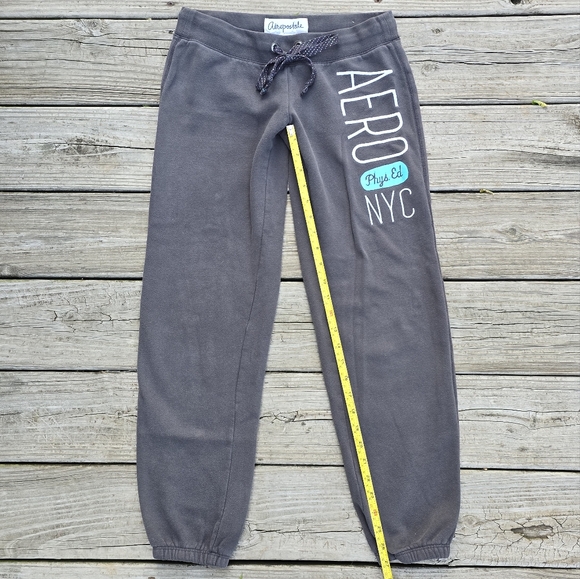 Aeropostale Womens Y2K Spellout Jogger Sweatpants Size XS Gray Phys Ed NYC 2000s - Picture 9 of 13